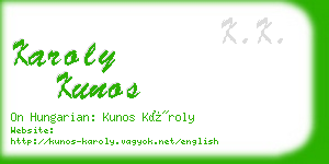 karoly kunos business card
